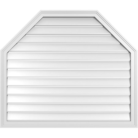 Ekena Millwork Octagonal Top Surface Mount PVC Gable Vent w/ 2"W x 1-1/2"P Brickmould Frame, 42"W x 36"H GVPOT42X3602SF